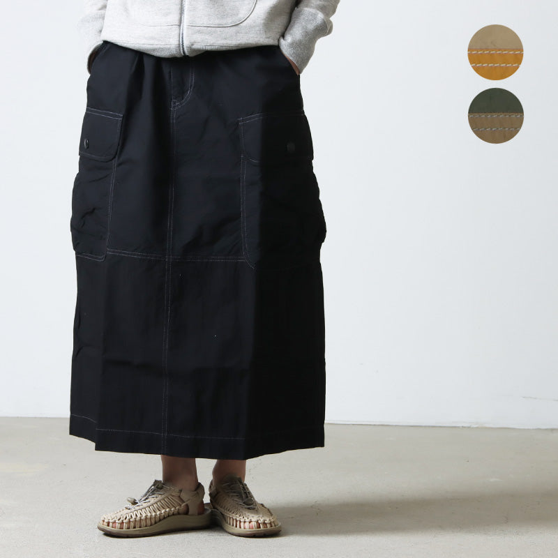 and wander(アンドワンダー) CORDURA rip mix skirt