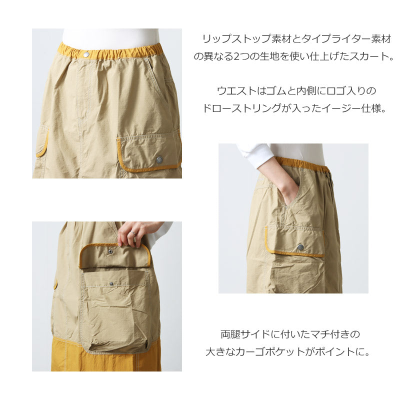 and wander(アンドワンダー) CORDURA rip mix skirt 画像4
