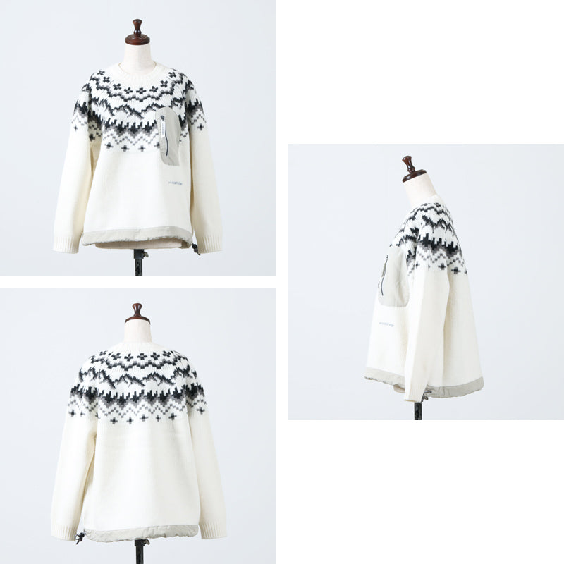 and wander(アンドワンダー) lopi knit sweater for Women 画像3