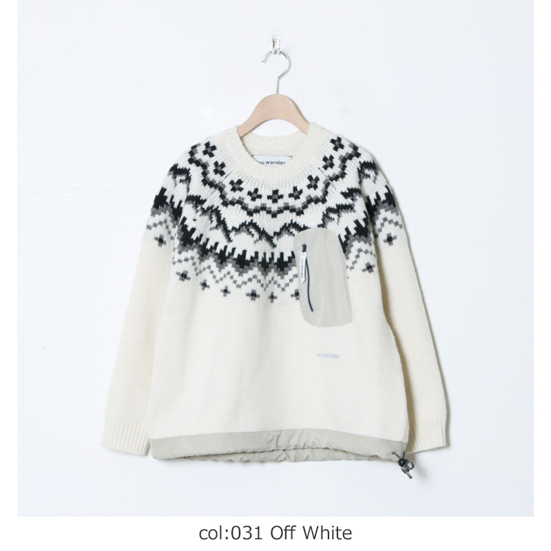 and wander(アンドワンダー) lopi knit sweater for Women 画像15