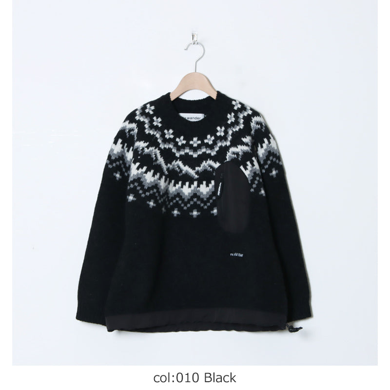 and wander(アンドワンダー) lopi knit sweater for Women 画像17
