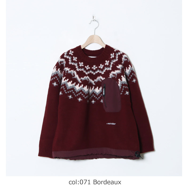 and wander(アンドワンダー) lopi knit sweater for Women 画像18
