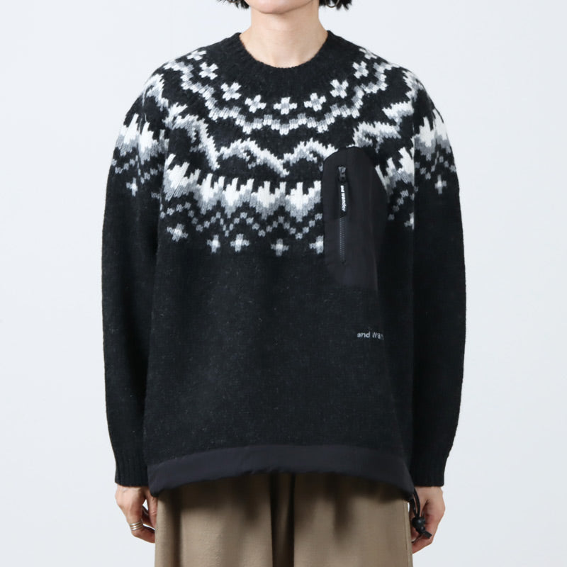 and wander(アンドワンダー) lopi knit sweater for Women 画像10