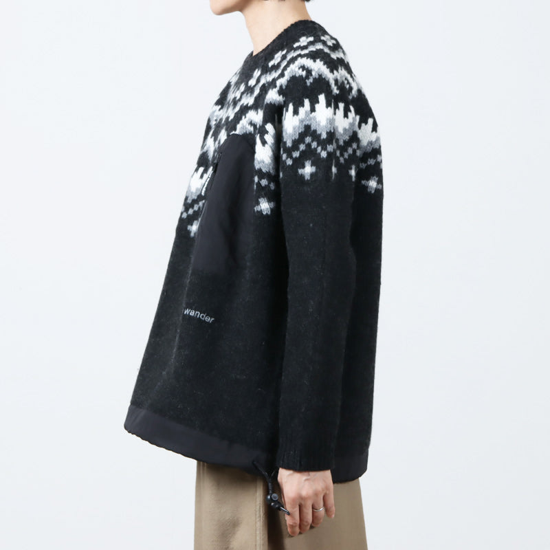 and wander(アンドワンダー) lopi knit sweater for Women 画像11