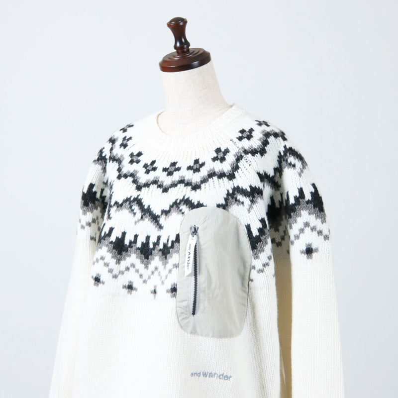 and wander(アンドワンダー) lopi knit sweater for Women 画像14