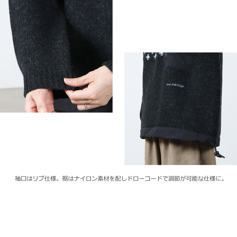and wander(アンドワンダー) lopi knit sweater for Women 画像5