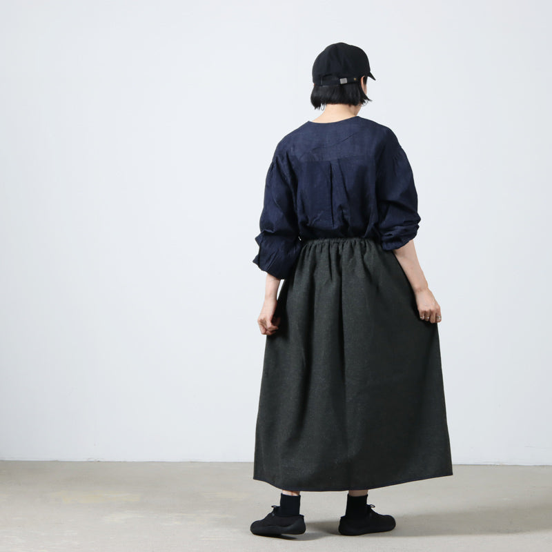 and wander(アンドワンダー) REWOOL tweed skirt 画像9