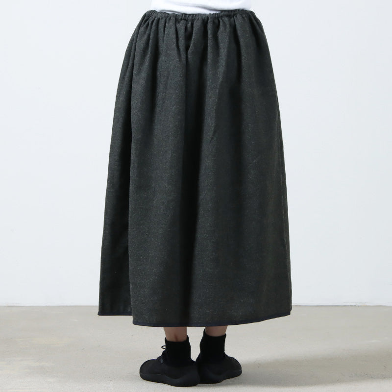 and wander(アンドワンダー) REWOOL tweed skirt 画像12