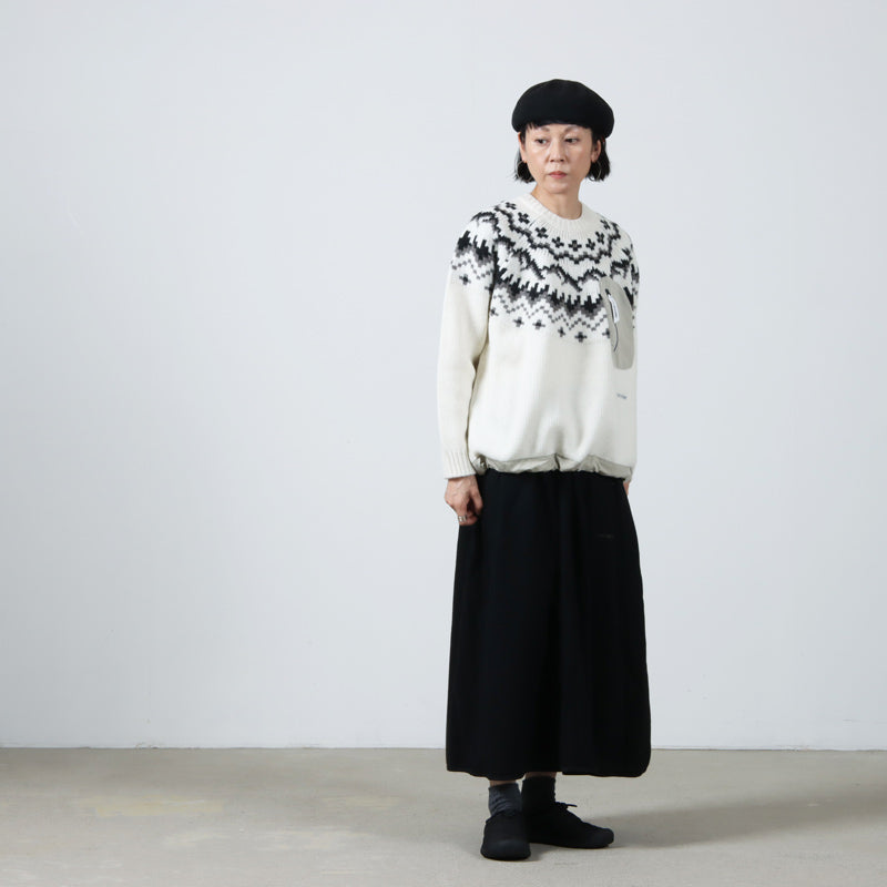and wander(アンドワンダー) REWOOL tweed skirt 画像19