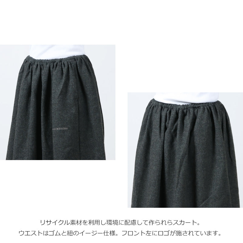 and wander(アンドワンダー) REWOOL tweed skirt 画像4