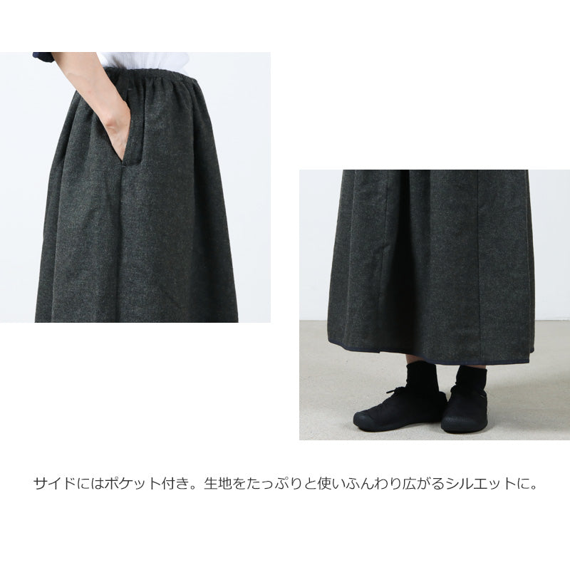 and wander(アンドワンダー) REWOOL tweed skirt 画像5