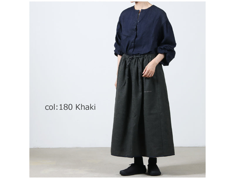 and wander(アンドワンダー) REWOOL tweed skirt 画像24