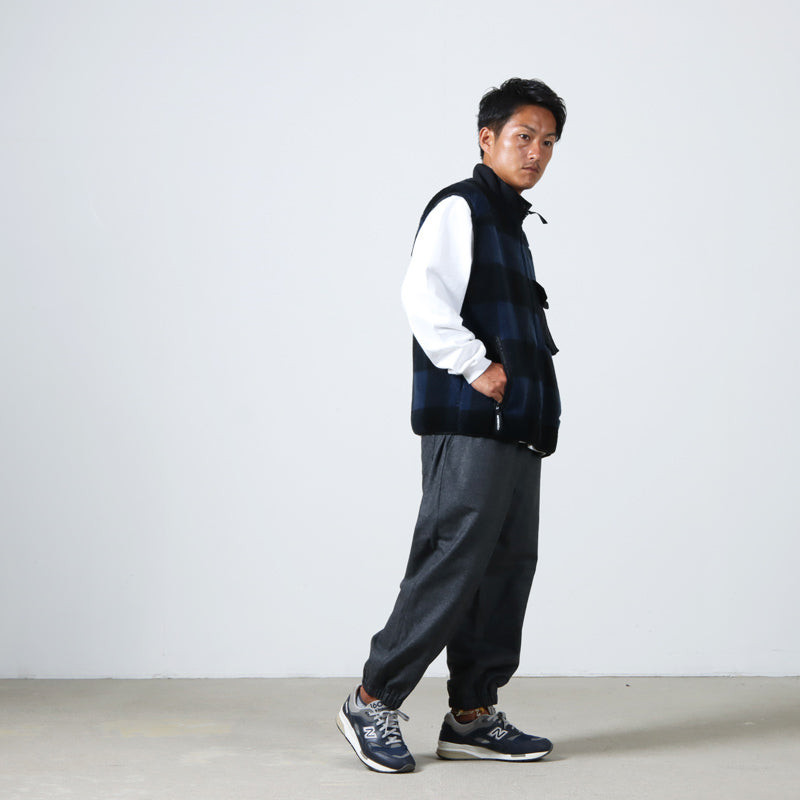 and wander(アンドワンダー) check boa vest 画像19