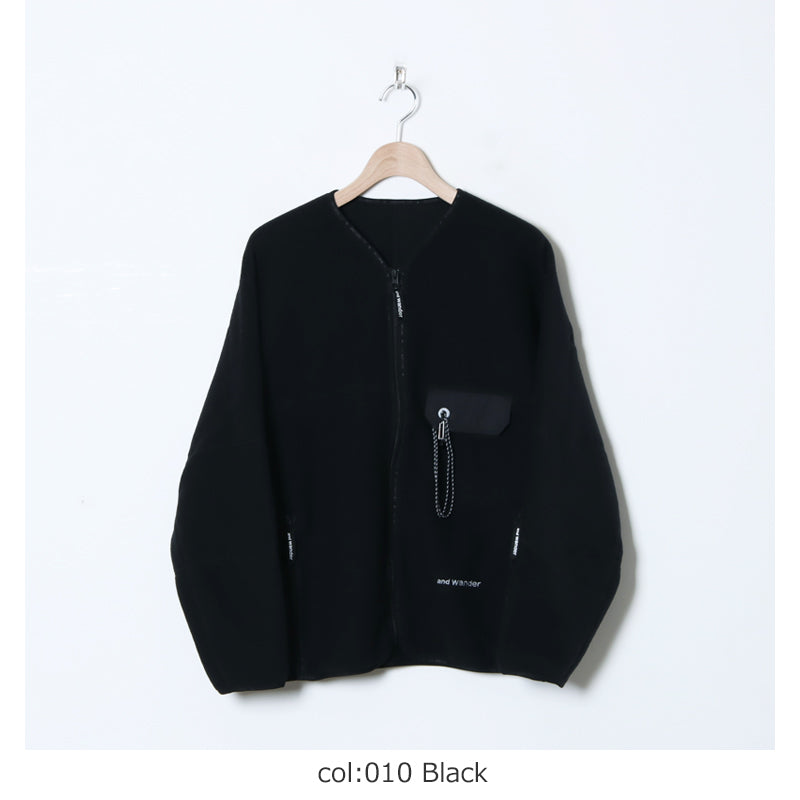 and wander(アンドワンダー) wool fleece cardigan 画像15