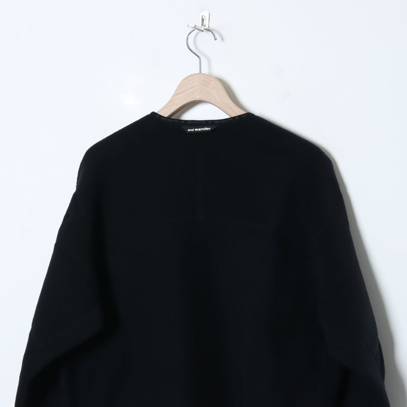 and wander(アンドワンダー) wool fleece cardigan 画像23