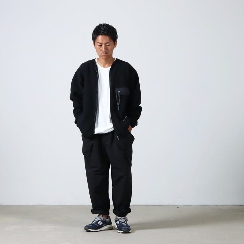 and wander(アンドワンダー) wool fleece cardigan 画像3