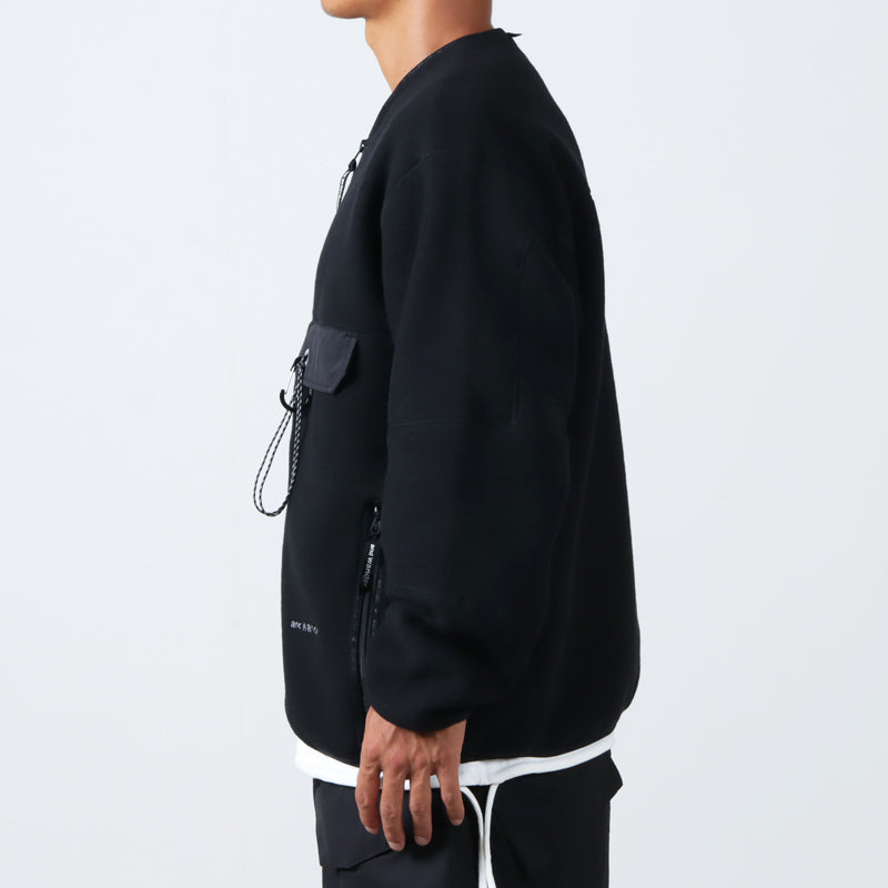 and wander(アンドワンダー) wool fleece cardigan 画像6
