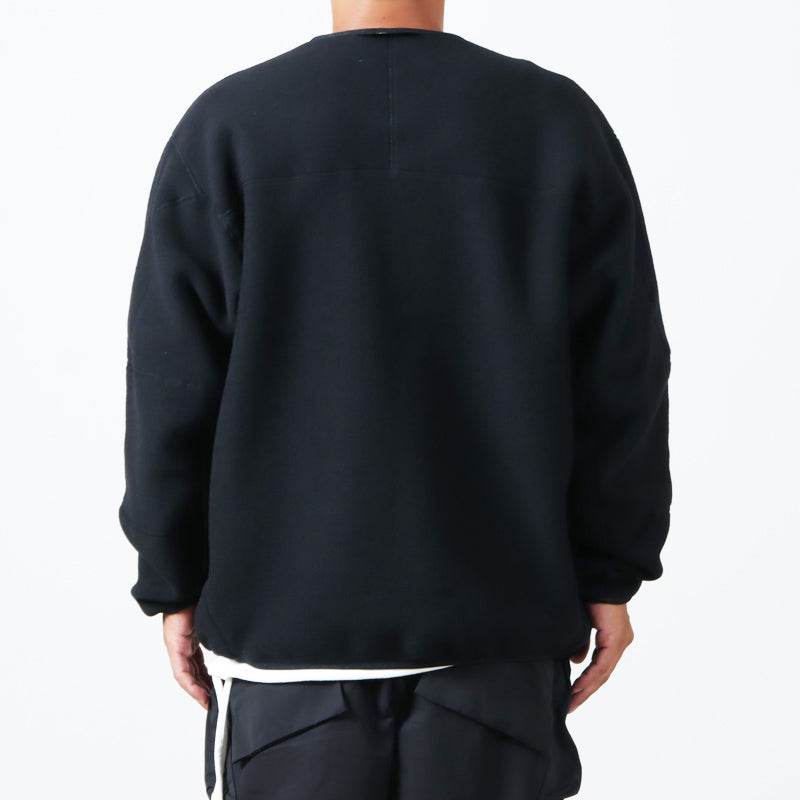 and wander(アンドワンダー) wool fleece cardigan 画像7