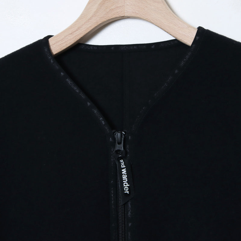and wander(アンドワンダー) wool fleece cardigan 画像9