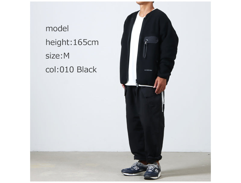 and wander(アンドワンダー) wool fleece cardigan 画像19
