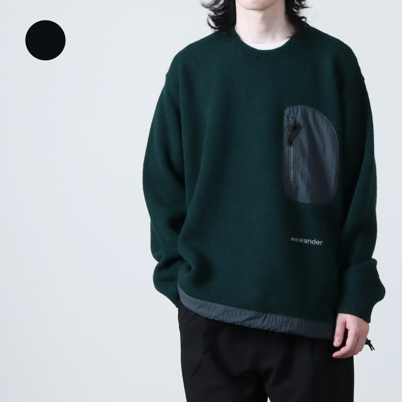 and wander(アンドワンダー) Shetland wool sweater