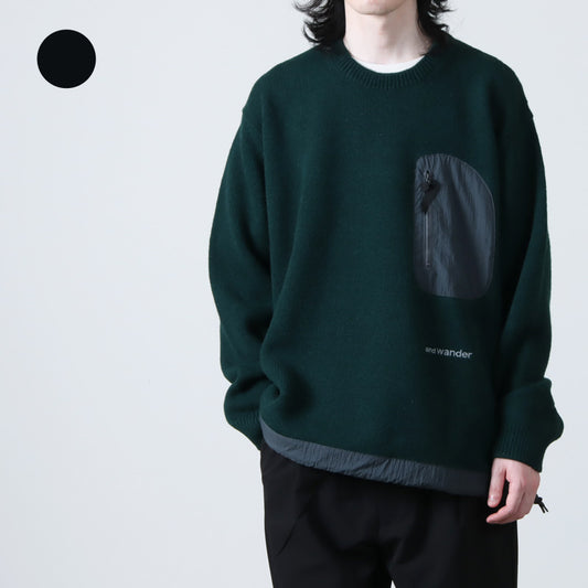 and wander(アンドワンダー) Shetland wool sweater