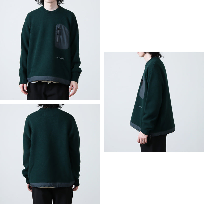 and wander(アンドワンダー) Shetland wool sweater 画像3