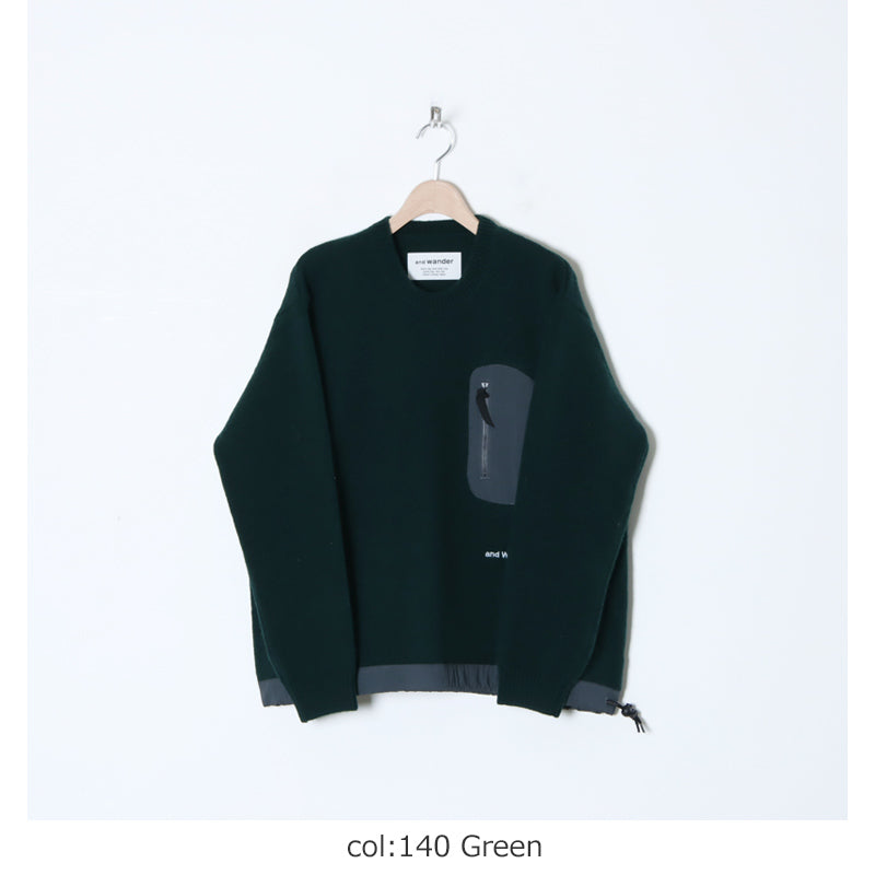 and wander(アンドワンダー) Shetland wool sweater 画像18