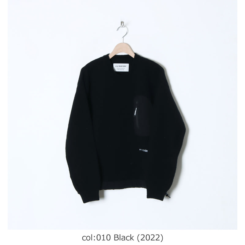 and wander(アンドワンダー) Shetland wool sweater 画像19