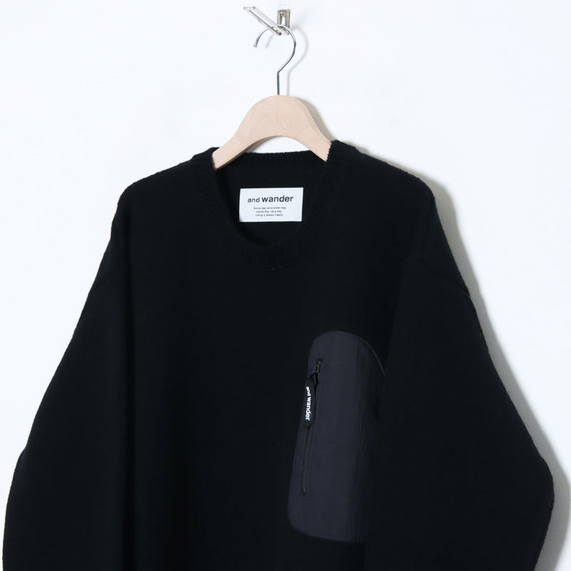 and wander(アンドワンダー) Shetland wool sweater 画像14