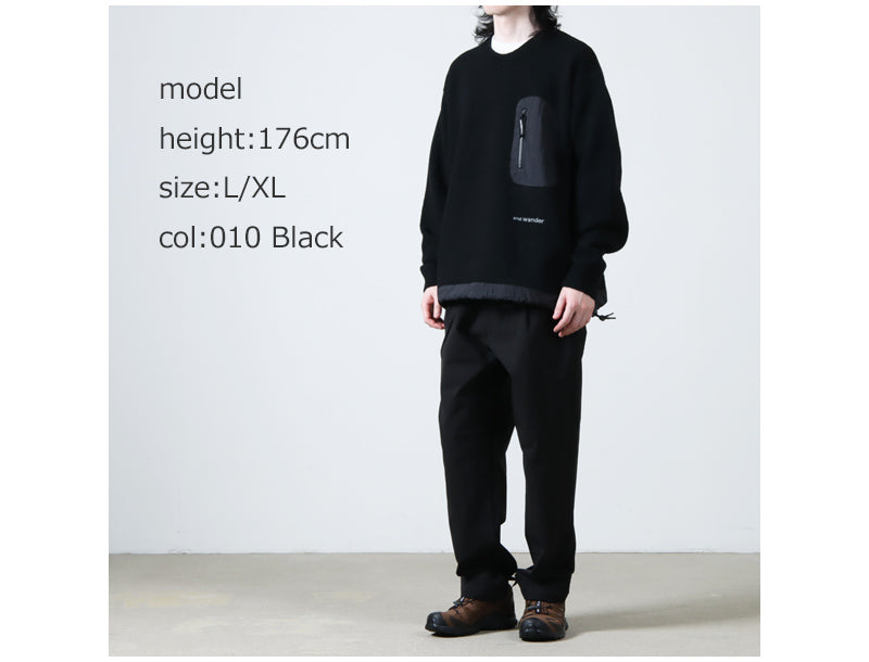 and wander(アンドワンダー) Shetland wool sweater 画像22