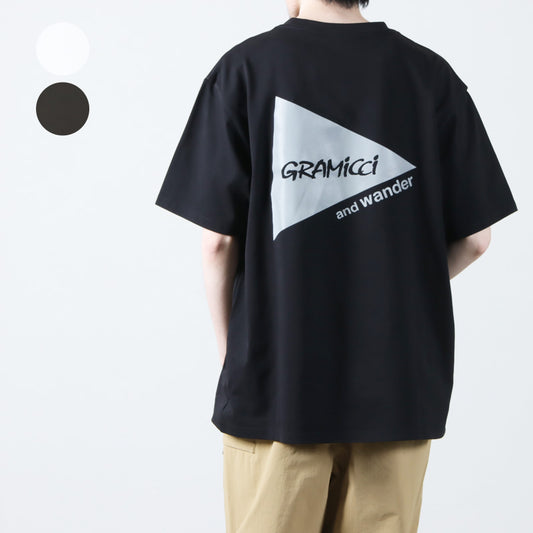 and wander(アンドワンダー) × gramicci BACKPRINT TEE