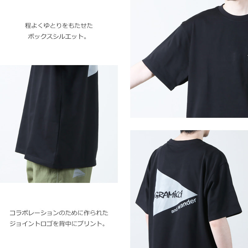 and wander(アンドワンダー) × gramicci BACKPRINT TEE 画像5