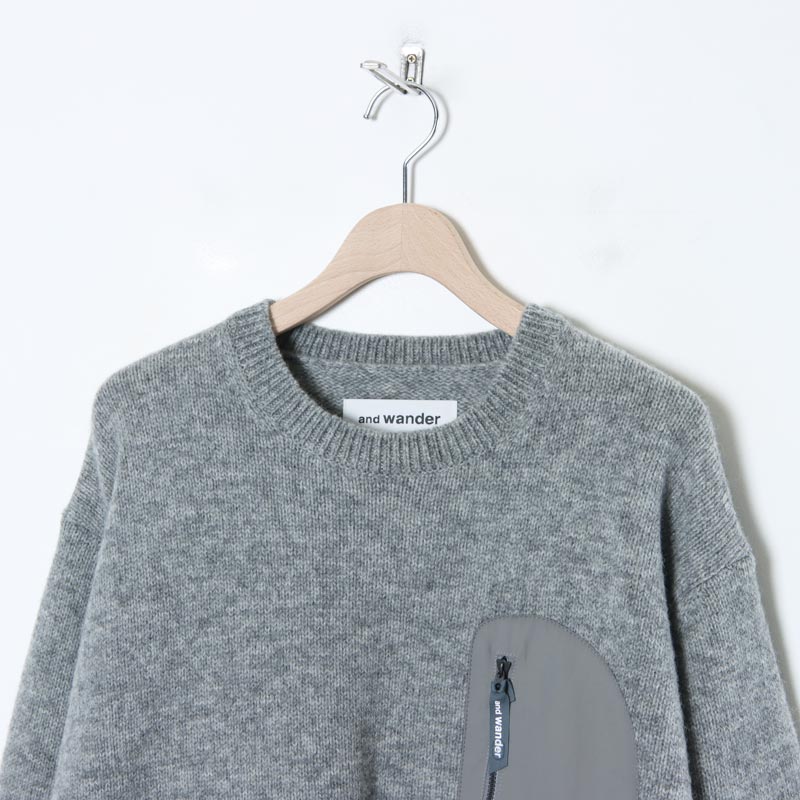 and wander(アンドワンダー) shetland wool sweater 画像9