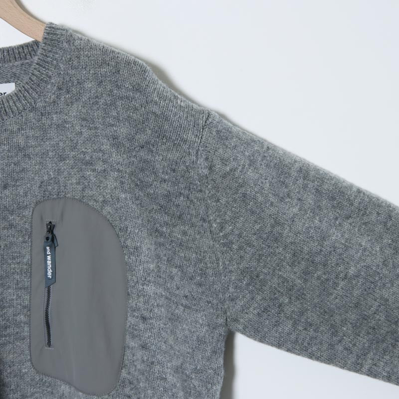 and wander(アンドワンダー) shetland wool sweater 画像10