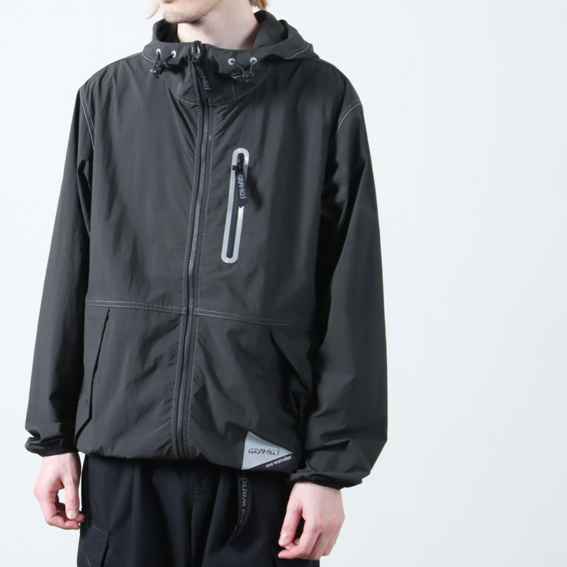 and wander(アンドワンダー) gramicci brushed nylon jacket 画像7