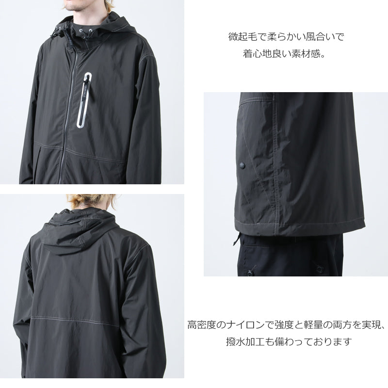 and wander(アンドワンダー) gramicci brushed nylon jacket 画像4