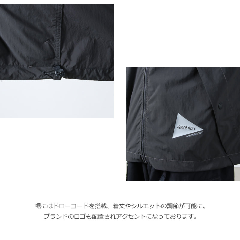 and wander(アンドワンダー) gramicci brushed nylon jacket 画像6