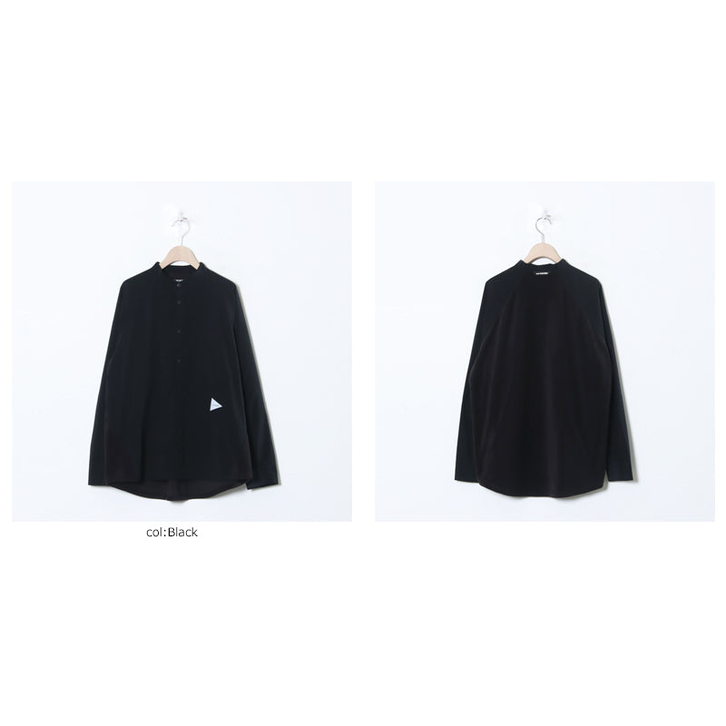 and wander(アンドワンダー) fleece base band collar shirt 画像2