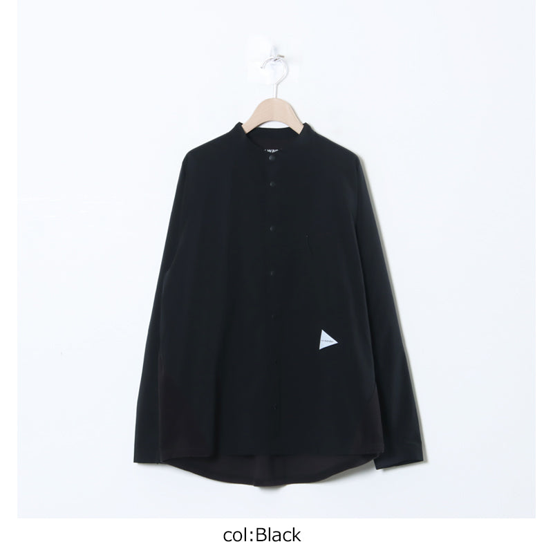 and wander(アンドワンダー) fleece base band collar shirt 画像15
