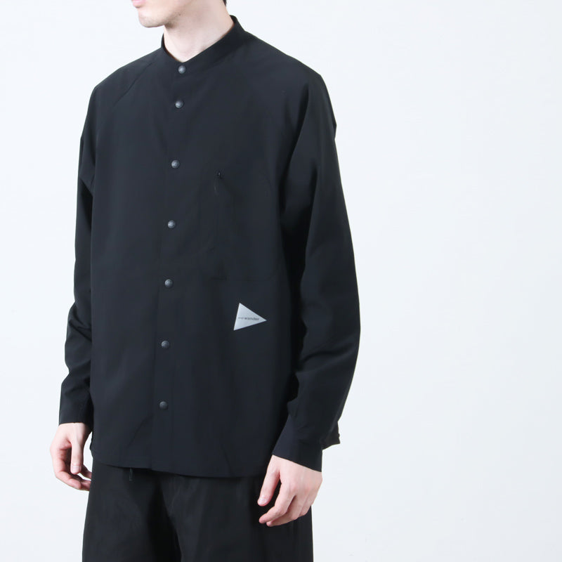 and wander(アンドワンダー) fleece base band collar shirt 画像6