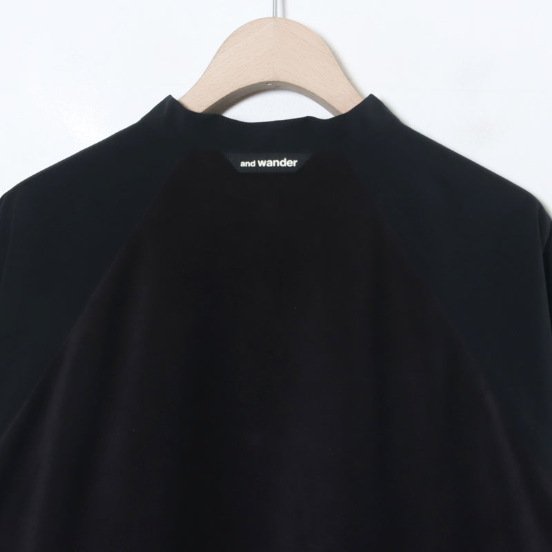 and wander(アンドワンダー) fleece base band collar shirt 画像23