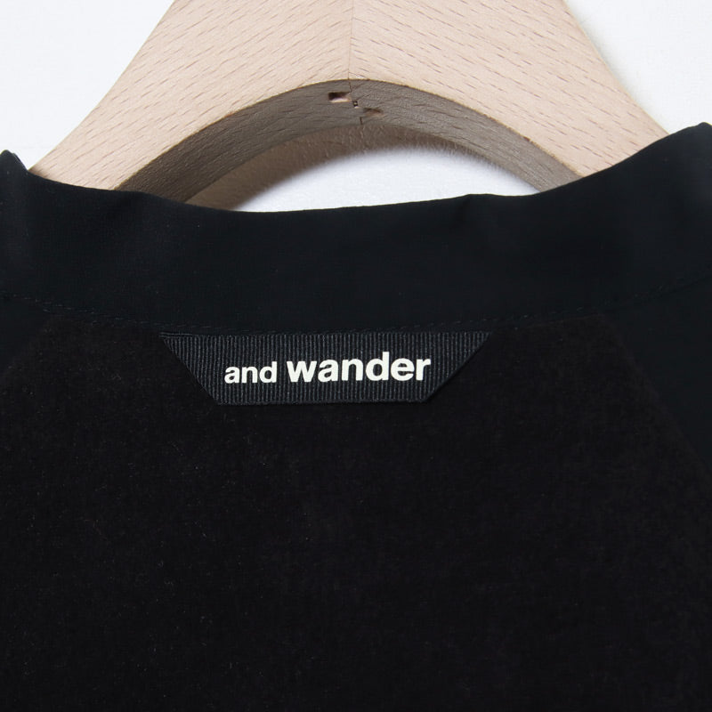 and wander(アンドワンダー) fleece base band collar shirt 画像24