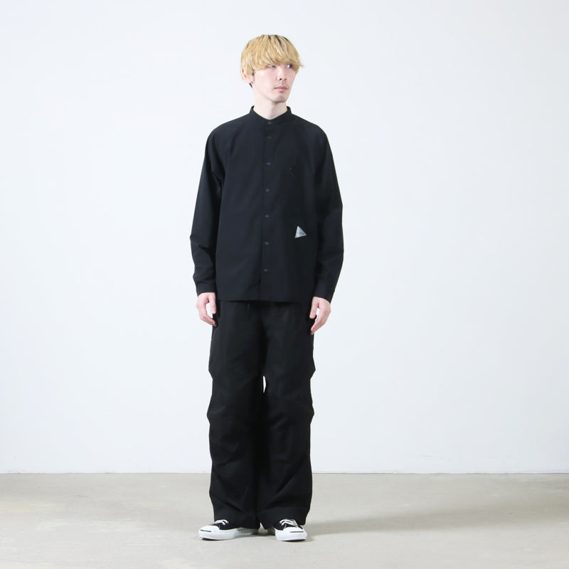 and wander(アンドワンダー) fleece base band collar shirt 画像8