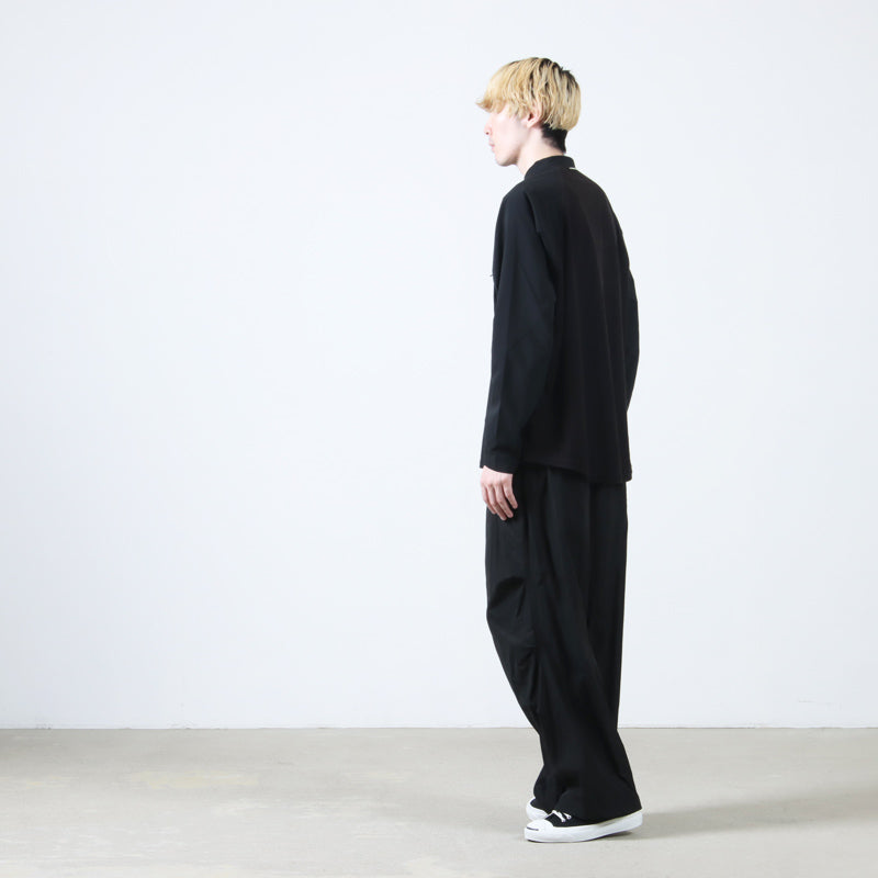 and wander(アンドワンダー) fleece base band collar shirt 画像9