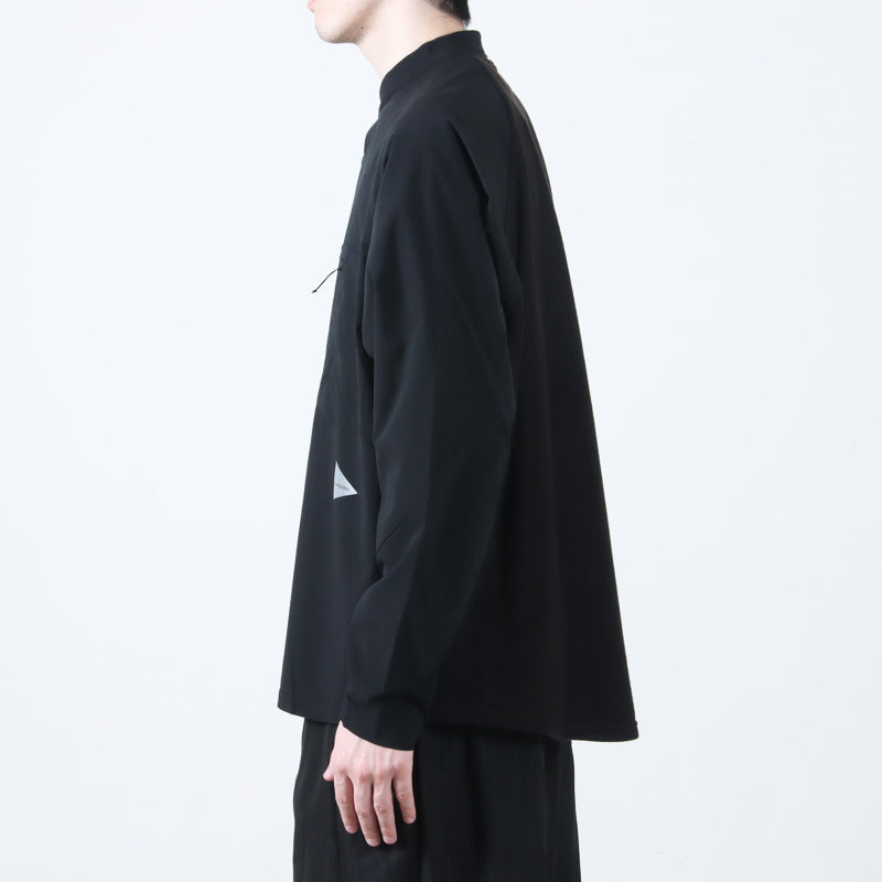 and wander(アンドワンダー) fleece base band collar shirt 画像11
