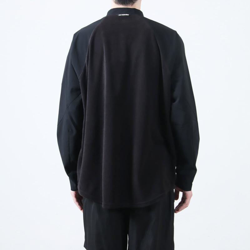 and wander(アンドワンダー) fleece base band collar shirt 画像12