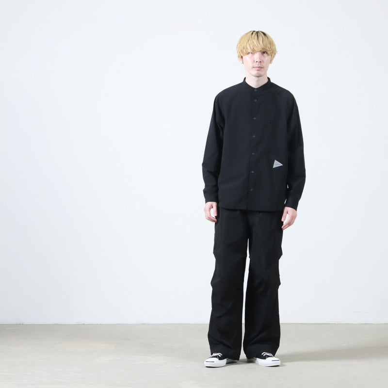 and wander(アンドワンダー) fleece base band collar shirt 画像17
