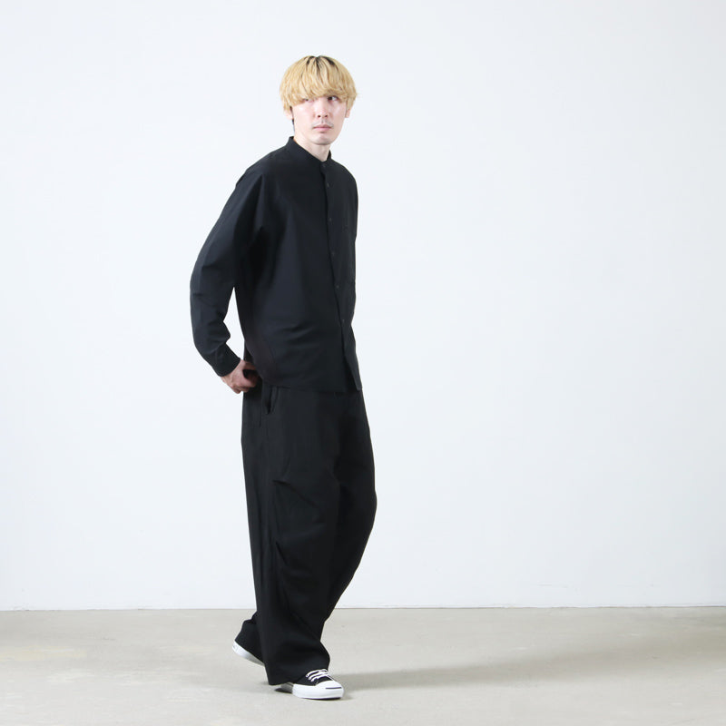 and wander(アンドワンダー) fleece base band collar shirt 画像18