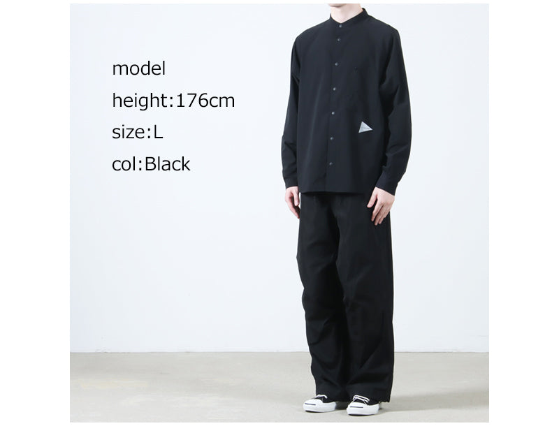 and wander(アンドワンダー) fleece base band collar shirt 画像19